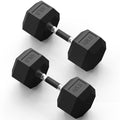 PAPABABE Hex Dumbbell Set 2.5-100lb, Rubber Grip Dumbbells, Home Gym | Complete & Durable Cast Iron Core Odorless Antiroll Hex Shape Ergonomic Versatile Home Gym Comfort Non-Slip Grip - size: 40 lb, Pair, style: Rubber Grip