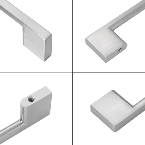 10 Pack 3-3/4 Inch(96mm) Cabinet Pulls Brushed Satin Nickel Cabinet Handles Zinc Alloy Drawer Pulls Solid Cabinet Hardware - color: Brushed Satin Nickel, size: 3-3/4'' Hole Center(96mm)