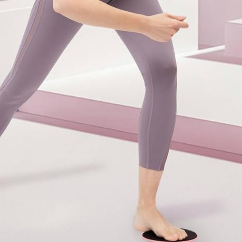 Fitness Sliding Discs Double Sided Core Training Discs Hard Floor Based Core Sliders for Indoor Floors - color: Monet Pink
