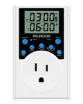 Timer Outlet, Nearpow Multifunctional Infinite Cycle Programmable Plug-in Digital Timer Switch with 3-Prong Outlet for Appliances, 15A/1800W - color: Blue