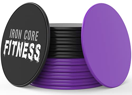 Core Sliders for Working Out 20 Disc (10 Set) Pack, Dual Sided Exercise Gliding Discs for Use on All Surfaces, Ultimate Core Trainer, Perfect for Group Training Classes, Gym & Home Total Body Workout - color: 5 Purple sets & 5 Black sets