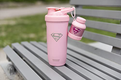 Smartshake Justice League Protein Powder Storage Container 50g Protein Shaker Bottle Funnel 110ml BPA, DC Comics Protein Shakes Bottle Storage (Supergirl) - color: Supergirl