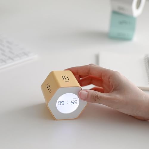 mooas Multi-Hexagon Clock Cube, Digital Clock, Pomodoro Timer, Backlit Display 12/24H Mode Count up & Countdown Timer, Rotating Various Time Presets for Classroom, Gym, Kitchen (Mint) - color: Mint