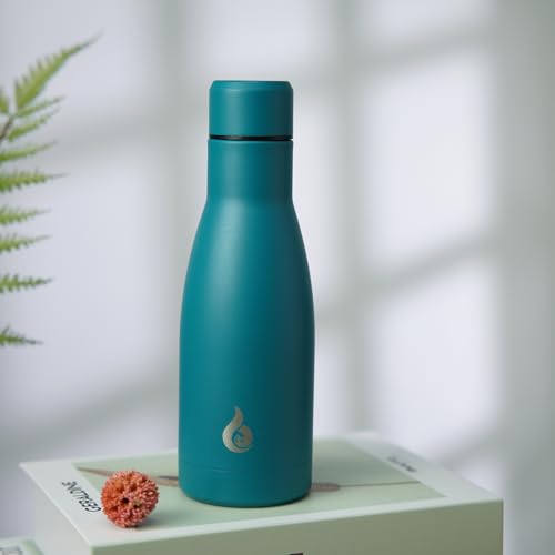 BJPKPK Insulated Water Bottle 12oz Small Stainless Steel Water Bottles Reusable Metal Thermal Keep Cold and Hot,Laguna - color: Laguna, size: 12 Ounces