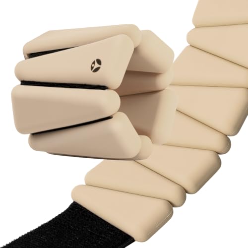 OmWeights Premium Weighted Bangles – Stylish Wrist and Ankle Weights for Women and Men | Cardio, Yoga, and Pilates Ankle Weights for Women and Men | Adjustable Leg and Arm Weights 1lb Each - color: Palm Desert