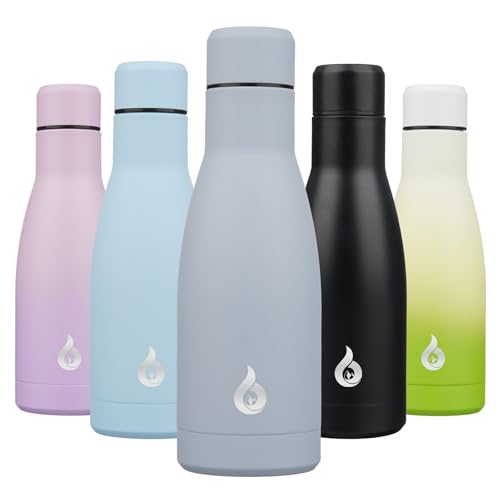 BJPKPK Insulated Water Bottle 12oz Small Stainless Steel Water Bottles Reusable Metal Thermal Keep Cold and Hot,Mist Grey - color: Mist Grey, size: 12 Ounces