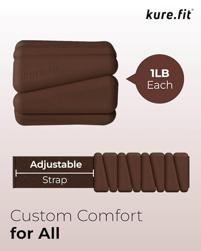 Pilates Weight | Wrist & Ankle Weights for Women | Weighted Bangles | 1LB/ 2LB Each (Set of 2) - color: Cocoa, size: 1 LB