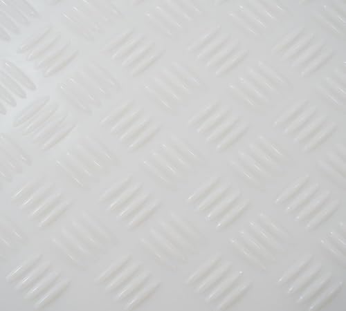 Mytee Products 2' x 8' White Ground Protection Mats with Diamond Plated Tread Design - High Density Polyethylene Mat, Easily Supports 50 Ton Loads on Lawns, Dirt, and Any Other Areas - color: White, size: 1 - Pack