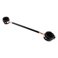 Integration Wooden Black Spreader Bar with 2pcs PU Black Adjustable Straps,Workout Bar for Home Gym Training Bar,Exercise Detachable Pilates Kit