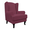 Easy-Going Stretch Wingback Chair Sofa Slipcover 2-Piece Sofa Cover Furniture Protector Couch Soft with Elastic Bottom, Spandex Jacquard Fabric Small Checks ASH Rose - color: Ash Rose