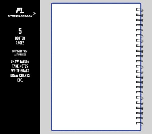Fitness Logbook (Blue) - A5 Undated Workout Journal For Men & Women - Plastic Cover & Thick Paper - Planner Log Book To Track Weight Loss, Muscle Gain, Gym Exercise, Bodybuilding Progress - style: Blue Plastic