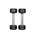 Rep Fitness Rubber Hex Dumbbell(s) - Singles (55LB +) and Pairs (5LB - 50LB) - Low Odor, Fully Knurled Handle - style: 2.5 LB Pair