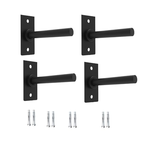 4 Pack Wall Mounted Weight Plate Holder for 1" Weight Plates, Steel Bumper Plate Storage Rack with Screws and Thick Pad, Space Saving Holder for Home Gym,Max Weight Capacity 300 LBS