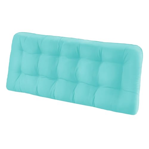 Tufted Bench Cushions for Outdoor Furniture, 59" x 18" Porch Swing Cushions Filled with Foam, Overstuffed Patio Cushions for Bench Loveseat with 2-3 Seats,Thick and Water Resistant, Teal - color: Teal, size: 59" x 18" x 5"
