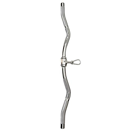 Lat Cable Machine Attachment Curl Pulldown Barbell Revolving Bar, Multi-Exerciser Cable Attachment, Solid Steel Tricep Press Down Bar with Rubber Handgrips & Revolving Hanger - color: 28 Inch Multi