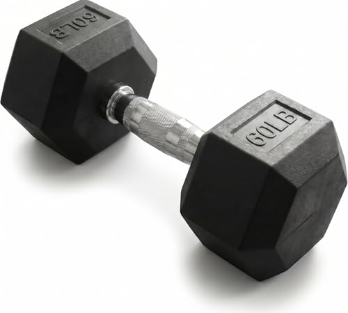 5-100 lb Rubber Hex Dumbbell Set - size: 60 lb