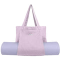 Yoga Mat Bag for Women, Pure Cotton Canvas Yoga Tote with Wet/Dry Pocket, Bottle Holder & Inner Zipper Pocket, Yoga Mat Carrier Bag for Pilates, Gym, Travel, Beach - color: Lilac