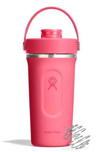 Hydro Flask Shaker Bottle – Insulated Stainless Steel Gym Bottle for Pre Workout & Protein 24 Oz Popstar Pink - color: POPSTAR PINK