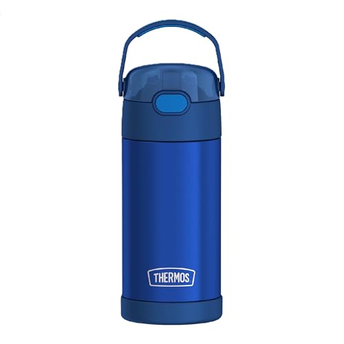 THERMOS FUNTAINER Water Bottle with Straw, 12oz, Blue - color: Navy, size: 12 Ounces