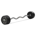 Titan Fitness Rubber Curl Fixed Barbells, Pre-Loaded Weight Bar for Strength Training & Weightlifting - color: EZ Curl Fixed Barbell, size: 80 LB