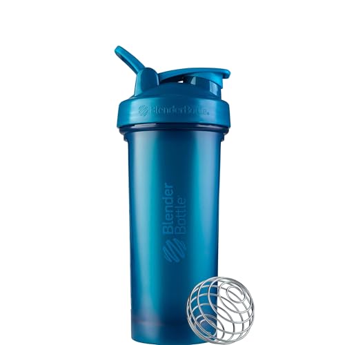 BlenderBottle Classic V2 Shaker Bottle Perfect for Protein Shakes and Pre Workout, 28-Ounce, Ocean Blue - color: Ocean Blue, size: 28 Ounces
