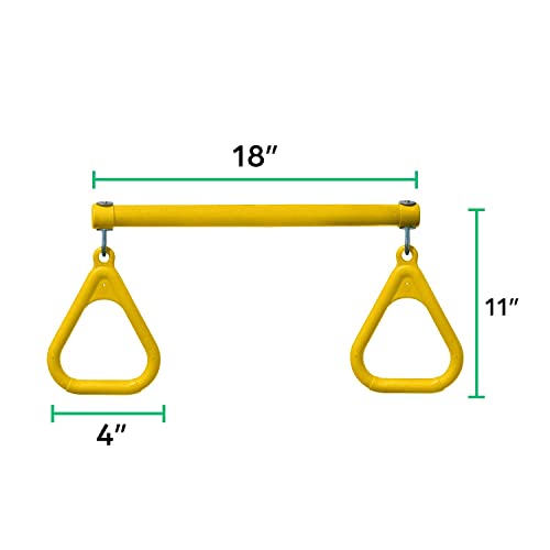 Jungle Gym Kingdom Swing Sets for Backyard, Monkey Bars & Swingset Accessories - Set Includes 18" Trapeze Swing Bar & 48" Heavy Duty Chain with Locking Carabiners - Outdoor Play Equipment (Yellow) - color: Yellow