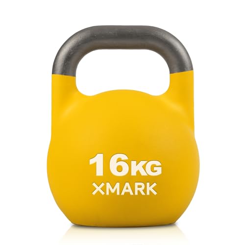 XMARK Kettlebells, Competition Kettle Bells for Strength Training, Squats, Deadlifts,Kettle Bell Swings, Exercise Equipment for Home and Gym - Available in Sizes From 8kg to 32kg - color: 03) 16 KG Kettlebell