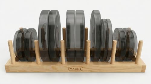 MAUMI Weight Rack for Home Gym - Storage Bumper Plate Rack Holder from Wood | Weight Plate Rack, Weight Plate Holder, Weight Plate Storage, Horizontal Plate Rack, Olympic Plate Rack, 1 2 Inch