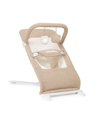 Baby Delight Alpine Deluxe Portable Bouncer | Infant | 0 – 6 Months | Tan Sherpa - color: Tan Sherpa