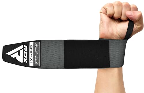RDX Wrist Wraps for Weightlifting (Pair), IPL USPA Approved, Elasticated 18” Cotton Straps Support with Thumb Loop, Gym Wrap for Weight Lifting Powerlifting Competition Strength Training Bodybuilding - color: Grey