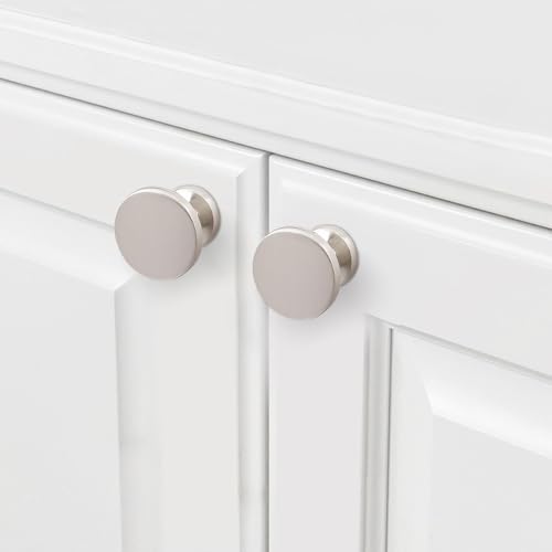 10 Pack Brushed Satin Nickel Kitchen Cabinet Handles - Solid Drawer Knobs Hardware - Zinc Alloy Dresser Handles - color: Brushed Satin Nickel, size: 1-1/4" Diameter（32mm）