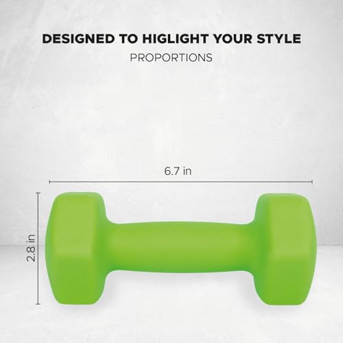 FUXION Neoprene Dumbbell Hand Weights, Sets of 2 Hexagon Non-Slip Weights for Home Gym Yoga Pilates Workout - size: 5lb Pair