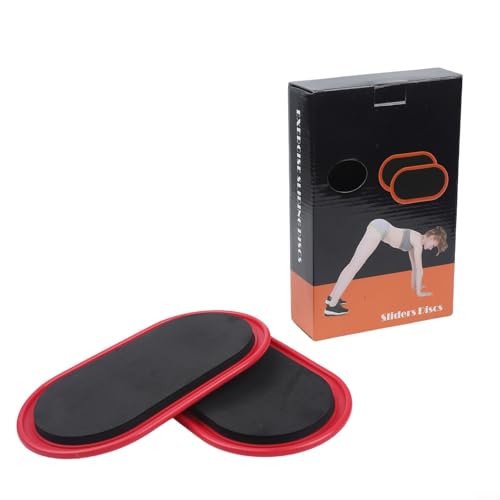 Core Sliders, Dual-Sided Gliding Discs for Full Body Muscle Training, Portable Fitness for Abdominal Arm Leg Glute Workout, Home Gym Yoga Pilates Training Tool 2 Pack(Red) - size: Red