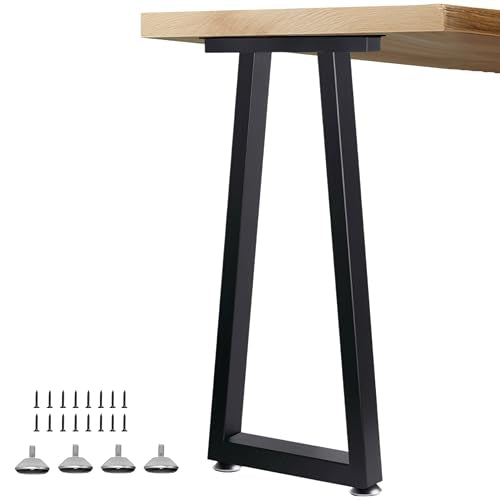 36 Inch Metal Table Bar Legs, Heavy Duty Industrial Style Counter Height Table Legs with Adjustable Feet Pads for DIY Kitchen Island, Standing Desk, Trapezoid (H36'' x W17.7'') - size: H36" T1