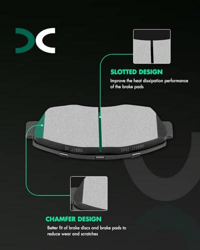 SCITOO D465 Ceramic Brake Pads Kits Front For 1997-1999 for Acura CL,1990-1997 for Honda Accord - size: Front D465-7345