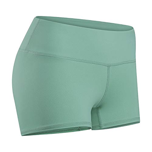 Tough Mode Women's 3" Athletic Workout Volleyball Running WOD Compression Shorts - color: Ash Green, size: X-Small