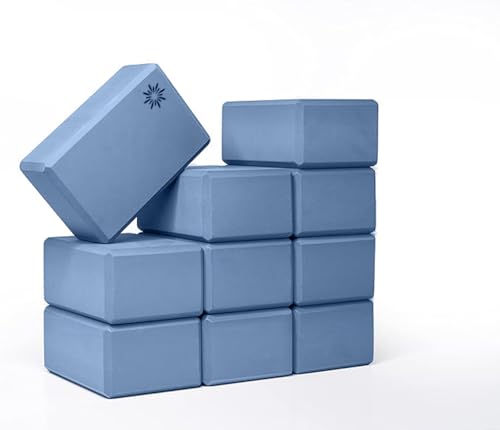 Bulk 4 in Foam Yoga Blocks, 10 Pack - color: Slate