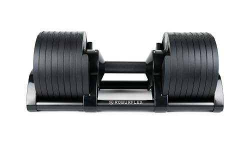 Adjustable Dumbbell (Single) 5-40/80lb, 5lb Increments, for Home Gym Fitness - Upto 20 weight settings - color: BLACK - 80LB