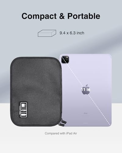Luxtude Cord Organizer Travel, Flat Cable Organizer Bag, Portable Electronics Organizer, Travel Essentials for Wire/Cord Storage/Charger Case/Cable Storage/Tech Carrying Pouch/Tech Gifts, Purple - color: Purple, size: Small