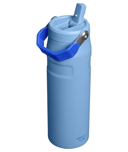 Stanley IceFlow Flip Straw 2.0 Water Bottle 24 OZ | Built-In Straw with Larger Opening | Lightweight & Leak-Resistant | Insulated Stainless Steel | BPA-Free | Blue Sky - color: Blue Sky, size: 24 Ounces