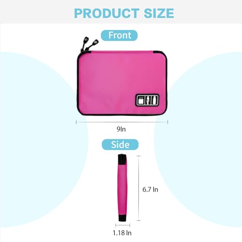 Lcsmaokin Electronics Travel Organizer,Portable Waterproof Electronic Travel Storage Bag for Small Charging Cord Storage,Charger,SD Card etc,for Travel,Business-Rose Red - color: C-Rose Red-Green, size: Single Layer
