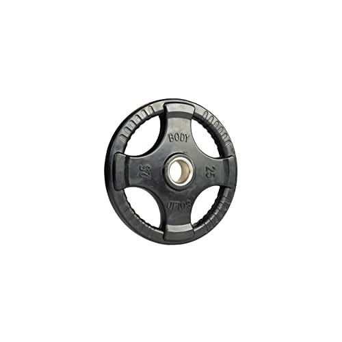 Body-Solid Rubber Coated Olympic Weight Plate (1), with Anti-Slip Grip - Perfect for Strength Training, Home Gym, and Barbell Workouts - style: 25lbs.