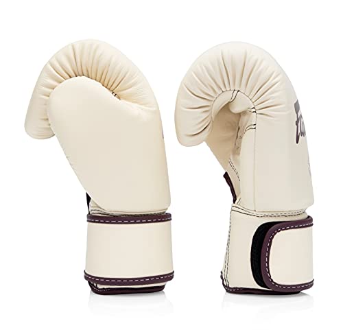 Fairtex BGV16 Leather Compact Muay Thai Boxing Gloves - color: Khaki, size: 16 oz