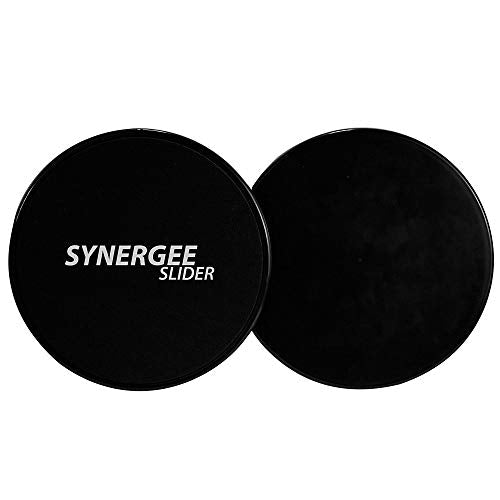 Synergee Core Sliders – Dual Sided Ab Exercise Equipment - color: Jet Black