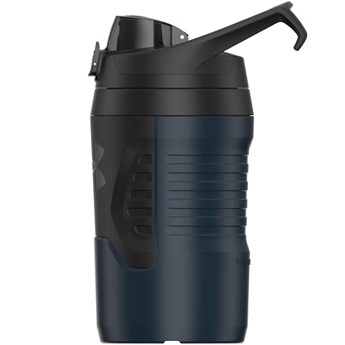 Under Armour 32 oz Insulated Water Bottles - Sports Water Jug with Fence Hook, Leak Resistant for Baseball, Football & More, 32 oz Insulated, Academy/Black - color: Academy/Black, size: 32 Ounces