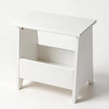 King Oasis Small Storage Stool with Flat Top, 15.7" Modern Footstool Ottoman for Living Room & Bedroom, Narrow Shoe Bench/Side Table for Entryway, Bathroom, Bedroom and Small Spaces, White - color: White