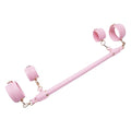 Wooden PU Spreader Bar with 4pcs PU Adjustable Straps,Workout Bar for Home Gym Training Bar,Portable Detachable Pilates Kit - style: Pink+Pink Kit