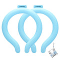 Neck Cooling Tube with Cold Insulated Bag,Neck Cooler Wraps,Reusable 18℃/64℉ Ice Neck Ring Wearable Body Cooling Products for Summer (Blue*2) - color: Blue*2