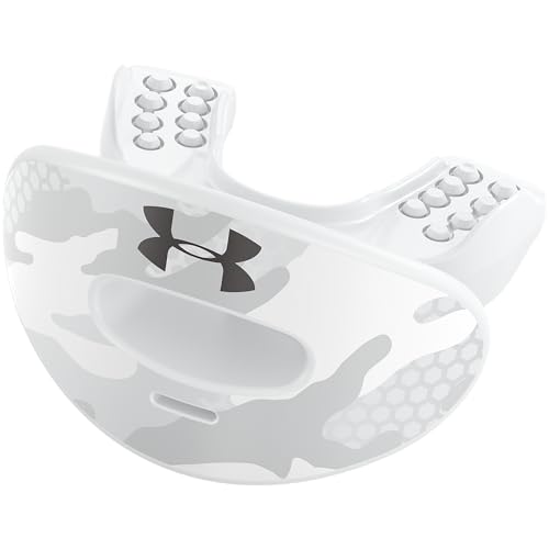 Under Armour Football Lip Guard - Mouthpiece with Strap, Full Mouth Protection for Braces - White Camo - color: White Camo