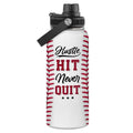 Baseball Water Bottle 32oz Hustle Hit Never Quit Stainless Steel Insulated Bottle for Men Women Sports Lovers Baseball Fans - color: Baseball 2